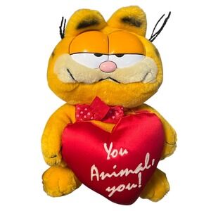 Vintage Garfield Plush Dakin 1981 You Animal You Heart Valentine Cat Toy